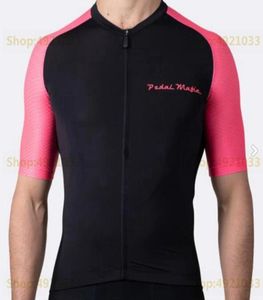 Rennjacken Pedal Mafia Kontrastkontakt Kurzarmserie Black Cycling Jersey mit 3 Taschen Super Light Bicycle Clote Ropa Cicli6116460