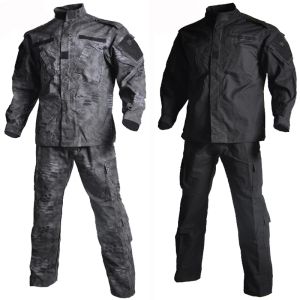 Byxor militär uniform skjorta + byxor utomhus airsoft paintball multicam taktisk ghillie kostym kamouflage armé stridsjaktkläder