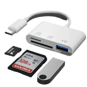 Adaptador Tipo-C TF CF SD Memory Card Reader OTG Writer Compact Flash USB-C para iPad Pro Huawei para MacBook USB tipo C Reader Card