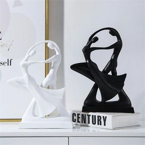 Estatuetas decorativas resina moderna homens abstratos e mulheres figuras estátuas ornamentos decorações de dança de arte casais para férias de casamento presentes em casa