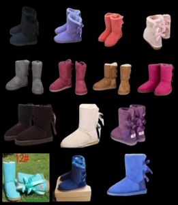 Barn vuxen EU2144 Big Size Low New Lian Snow Boots Tjock läder Bow In the Tube Snow Boots Cotton Shoes8313483