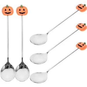 Löffel 6 PCs Tischlöffel Tischgeschirr rühren Cocktail Edelstahl Halloween Besteck