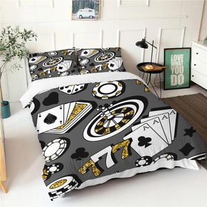 Zestawy pościeli Zestaw do łóżka 3D Karty wieprzowe Wzorzec podwójny łóżko z poduszkami Wysokiej jakości Tekstyles Home Tekstile Soft, ciepła kołdra