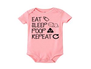 Newborn Summer romper Eat Sleep Poop Repeat Infant Toddler Baby Boy Girl Funny Letter Romper Jumpsuit Clothes Outfit K7115893749