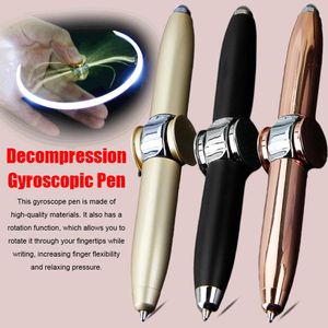 Metal Luminous Spinner LED Light Penns Student Pen Gyro LED SPINER Ballpoint Gift Fidget Pen Decompressio H8D6