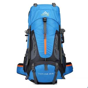 屋外バッグ70Lカムバックパックトラベルバッグクライミングリュックサック大型ハイキングストレージパック登山スポーツショーダードロップ配信