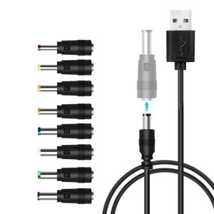 8 I 1 Universal 5V DC Power Cable Jack laddningskablar Kort USB-kabelanslutningar Adapter för router Mini Fan-högtalare Micro Type-C-adaptrar