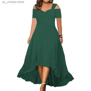 Urban Seksowne sukienki seksowna letnia sukienka z ramiączki rozszerzona duża rąbek Slim Fit Eleganckie kobiety plus size solidna długa sukienka casual impreza 1 t240415