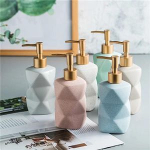 Liquid Soap Dispenser European Irregular Ceramic Lotion Bottle Bathroom Accessories Gold Press Head Hand Sanitizer Portable Dispensing