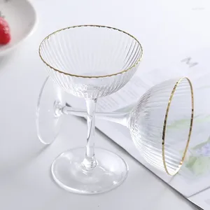 Bicchieri da vino 155 ml di coupé di lusso coupé da cocktail tazza da cocktail gelato in vetro con tazze di barrette d'oro
