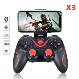 Gamepads Gamepad X3 Wireless Bluetooth Joystick PC Android iOS Game Controller BT4.0 Game Pad für Mobiltelefon Tablet TV -Boxhalter