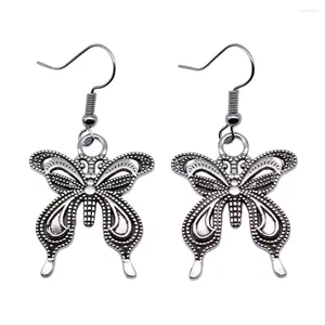 Dingle örhängen 1Pair Butterfly Dancing Flying Earring Set Car Pendant Jewelry for Men Diy Hook Storlek 18x19mm
