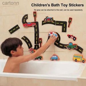 Torradores de banho 23 peças Bath Water Toy Sticky Wall City Car Road Rail Puzzle Vinyl 0-3y 3-6y 6-12y 12+y 14+Banho