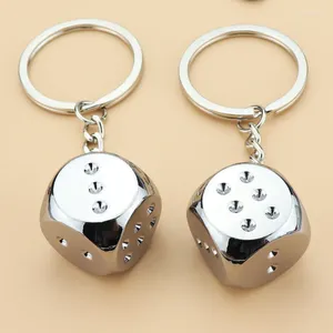 Keychains ShoneMes Dice Keychain Creative Poker Key Chains Spade Heart Keyring Bags Charms Accessories Gifts For Women Men