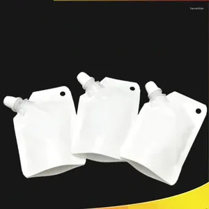 Storage Bags 2000pcs 50ml White Plastic Doypack Liquid Stand Up Pouch Packing Bag With Side Spout