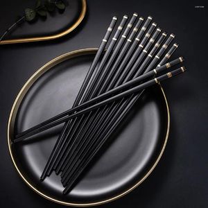 Chopsticks Black 5/10Prairs Non-Slip Home Japanese High Quality El Restaurant Portable Healthy Stick For Sushi