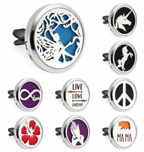 Pretty angel Lotus lovely dog Car vent clips Diffuser locket parfum Essential Oil Perfume locket Magnetic medallion with 10 Pads4958161