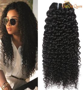 Cabelo virgem indiano Curly 3 Bundles não processados Indian Curly Virgin Human Hair Extensions Gaga Queen7689998