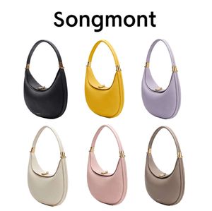 Mode Songmont Crescent Luna Designer Bag Strap Womens Mens Luxurys Handbag Crossbody Half Moon Bags Totes avtagbar axel Sling Satchel Calfskin Bag 46765
