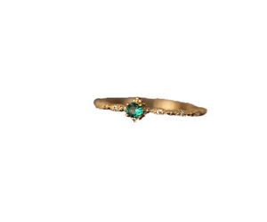 925 STERLING SLATY MATHEN TAIL ANEL MULHERES PLATAGEM 14K GOLD Design simples incrustado Emeralds Acessórios de jóias de casamento 276v7148716