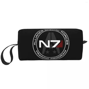 Cosmetic Bags Alliance Mass Effect N7 Bag Women Kawaii Big Capacate Video Videove Maquia