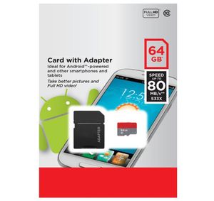 80 Мб с белым Android 32GB 64GB 128GB 256 ГБ C10 TF Флэш -карта класса 10 SD Adapter Adapter Retail Blister Package8040954