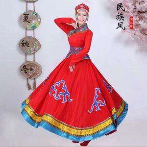 Abbigliamento da palco abiti tradizionali mongoli da donna in costumi da ballo della Mongolia da donna abito minoritario per adulti