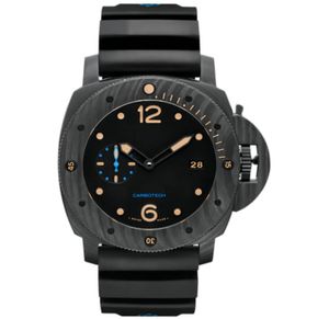 Pam 0616 Relógios automáticos masculinos de 47 mm de cor preta 2555 Movimento mecânico Carbotech Wristwatch Luminous1931083