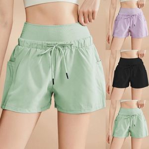 Women's Shorts High Waisted Sports With Pockets Drawstring Loose Fit Breathable Solid Color Summer 2024 Streetwear