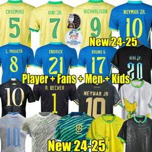 Richarlison 2024 Endrick Casemiro Brazils Soccer Jerseys 24 25 Camiseta Raphinha Paqueta Vini Jr Rodrygo Brasil Maillots Shirt Men Homen Choments leforms 2022