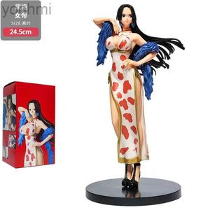 Anime mangá 25cm Anime One Piece Boa Hancock Figuras Modelo Toy Toy Japonês Anime Cheongsam Coleção de Fatuagens Toy Boy Gift 240413