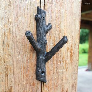 Decorative Figurines European American Country Pastoral Retro Cast Iron Wrought Branch Tree Hook Wall Mural Home Decoration