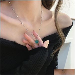 Pendant Necklaces Feeling Emotional Sensitive Discoloration Love 14K White Gold Necklace Beaded Chain Gift Jewelry New Fashion Drop De Dhli4