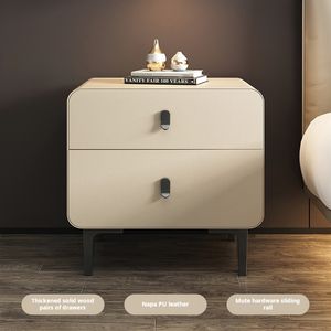 Nightstand Modern Simple Locker förvaringsskåp Hemmöbler Bed vid träbordet Nordic Luxe Bedroom Cabinets Bed Side Drawer