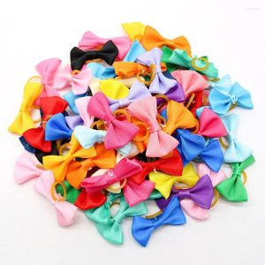 Dog Apparel 50 Pcs Pet Head Flower Bowtie Hairbands Ties Small Dogs Accessories Girl Bows Size