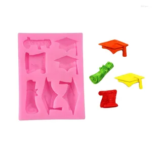 Baking Moulds Graduation PhD Hat Certificate Silicone Sugar Flipping Cake Decoration Mold XGY-211