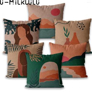 Pillow boho custodina vintage lady sun pianta panoramica decorazione per la casa 45 40x40 divano camera da letto da letto da letto divano copertura gotica