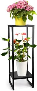 Potes de flores de metal de 34 polegadas, prateleiras de categorias de 2 camadas, suporte em vasos de serviço pesado, exibição de plantador para a varanda de canto da sala de estar jardim