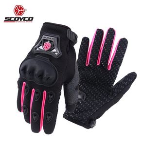 Kvinnor Motorcykelhandskar Pink Summer Breattable Mitten Racing Vackra Sexig Lycra Sportscykel Cycling Motorcykel Glove Motocross1035863