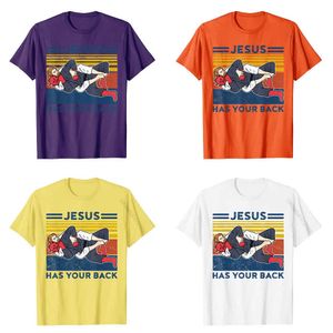 Jiu jitsu camisas Jesus tem suas costas masculinas de camisetas de camisetas Jujitsu T-shirt para homens Geek Tees simples estilo simples 220426 SM