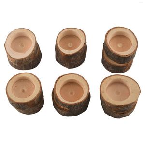Decorative Plates 12Pcs Wooden Candle Holder Votive Tealight For Wedding Party Table Halloween Christmas Home Decor