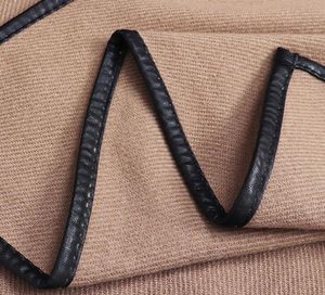 2018 Neues Design Wailban Dess Winter Poncho für Frauen Damen Kaschmir Wollponchos Leder Saum Schal gestrickt Frauen Poncho Schal S14975581