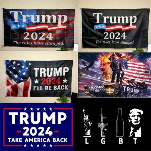 Donald Trump 2024 Flagg Keep America Great Again LGBT President USA Reglerna har ändrat Take America tillbaka 3x5 ft 90x150 cm 0413