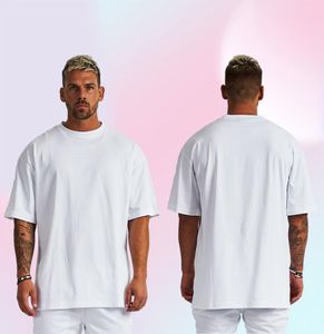 Zwykła ponadgabarytowa T Shirt Men kulturystyka na siłownię i fitness luźne swobodne styl życia noszenie tshirt męski streetwear hiphop Tshirt t200218451130
