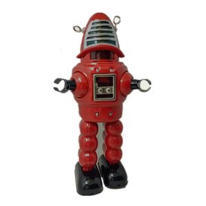 Rolig vuxensamling Retro Wind Up Toy Metal Tin Space Mechanical Planet Bullet Robot Clockwork Toy Figures Model Kids Gift 240401