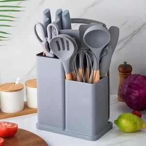 Küche Aufbewahrung EST 19-Stück-Set Kieselgel Utensil mit Holzgriff und Steckdosenscheibenschaufel Gadget