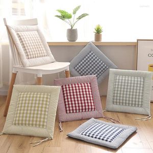 Pillow Pastoral Plaid Chair Garden Office Home Cotton Linen Pad Futon Tatami Seat Outdoor Square Stool S Sofa Mat