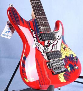 20. rocznica Joe Satriani Surfing Alien Red Electric Guitar JS20S Podpisano InLay Floyd Rose Tremolo Blocking Nut7594158