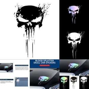 New Skull Sticker Reflective Decal Motorcycle Stickers Waterproof Sun Protection Universal Car Motorbike Decoration Accessories