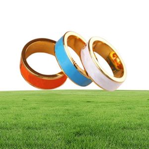 Classic Flower Letter Love Ring Gold Silver Rose Colors Stainless Steel Couple Rings Fashion Designs Women 2933847